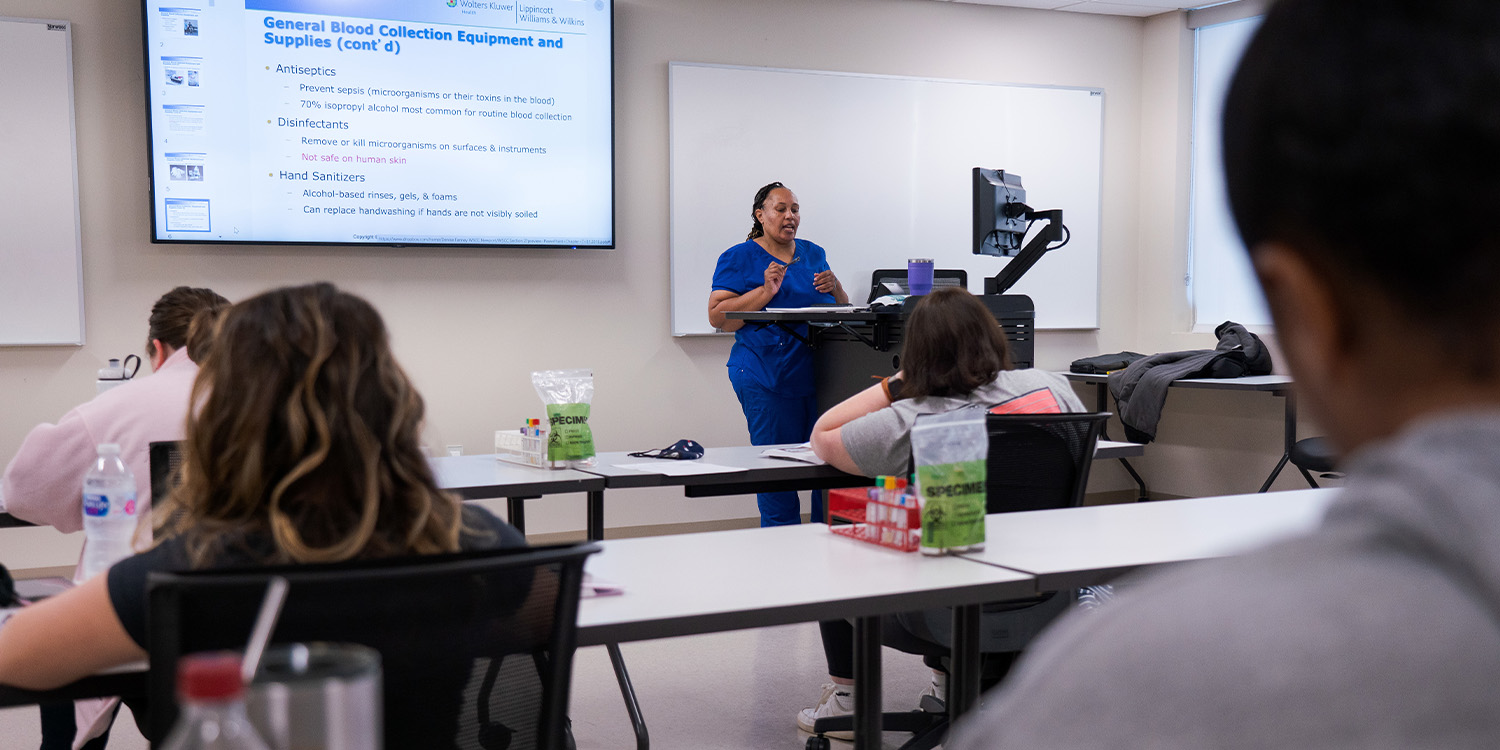 Newport Center Nursing Students in the classroom.